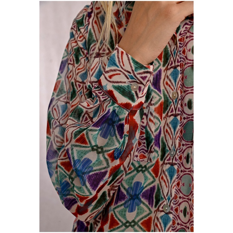 MOLLY BRACKEN Printed shirt, flap pockets